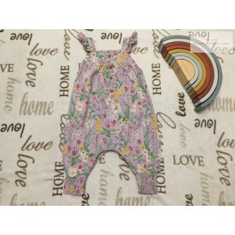   Next 3-6 hó  68 cm  halvány lila, pillangó és virágmintás pamut lány playsuit-újszerű, hibátlan