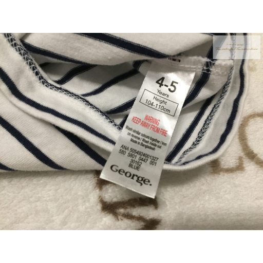 George 4  - 5  év 104 - 110  cm csíkos, nyuszi mintás pamut lány playsuit - újszerű,hibátlan