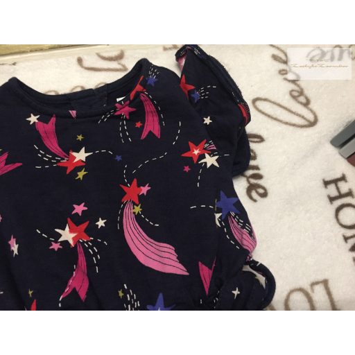 John Lewis 4 év 104 cm sötétkék, színes csillag mintás pamut lány playsuit/ jumpsuit- újszerű,hibátlan
