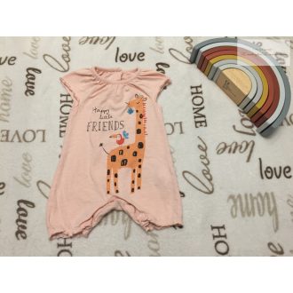   F§F up to 3 month  62 cm 6 kg rózsaszín, zsiráf mintás pamut lány playsuit/ napozó újszerű,hibátlan