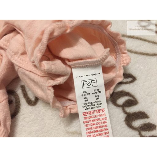 F§F up to 3 month  62 cm 6 kg rózsaszín, zsiráf mintás pamut lány playsuit/ napozó újszerű,hibátlan
