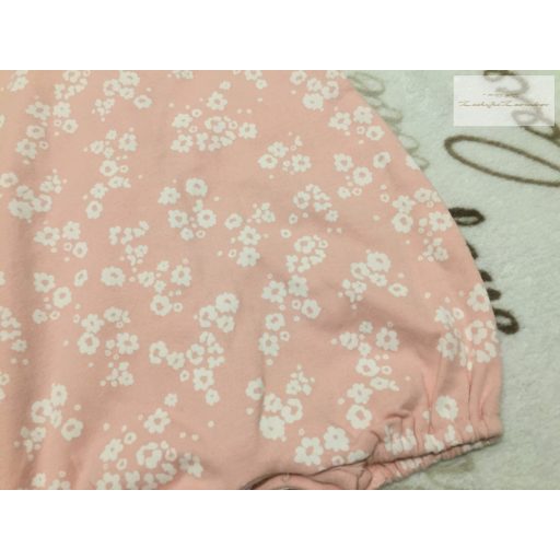 Mamas§Papas 0-3 hó 6,5 kg rózsaszín, fehér virágmintás pamut lány playsuit/ napozó- új, szettet bontottam