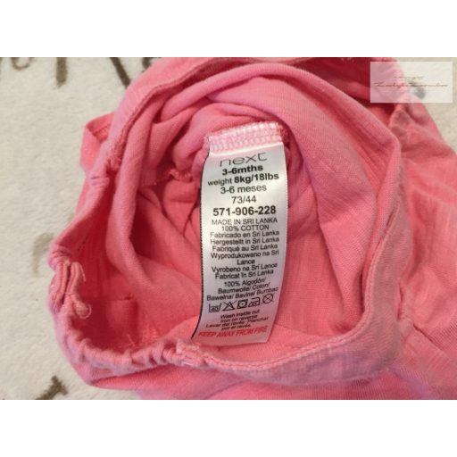 Next 3-6 hó  68 cm rózsaszín,  szivárvány mintás pamut lány playsuit / napozó-újszerű, hibátlan