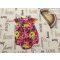 Nutmeg 6-9 hó 68-74 cm pink, színes nagy virágmintás pamut lány body/ playsuit- új, szettet bontottam