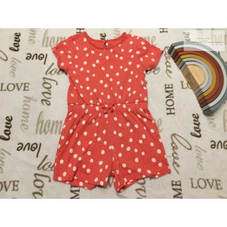   George 3-4  év 98 - 104 cm rózsaszín fehér pöttyös pamut lány  playsuit- újszerű,hibátlan