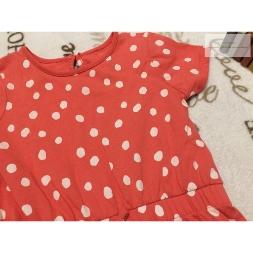 George 3-4  év 98 - 104 cm rózsaszín fehér pöttyös pamut lány  playsuit- újszerű,hibátlan
