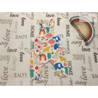   Next 3-6 hó  68 cm színes állat mintás puha pamut lány playsuit/ kantáros nadrág-újszerű, hibátlan