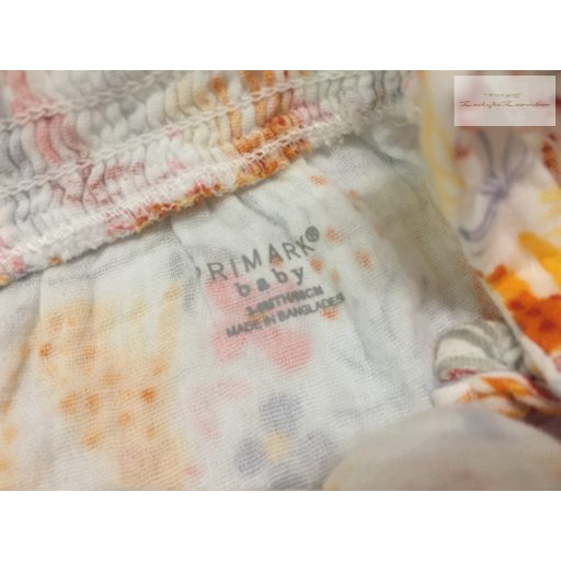 Primark 3-6 hó 62-68 cm színes tigris- dzsungel mintás puha duplagéz lány playsuit  - újszerű,hibátlan