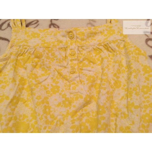 Mini Club 5-6 év 110 - 116 cm sárga .- fehér virágmintás vékony pamut lány rövid playsuit  - új, csak lecímkézve