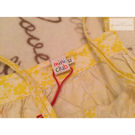 Mini Club 5-6 év 110 - 116 cm sárga .- fehér virágmintás vékony pamut lány rövid playsuit  - új, csak lecímkézve