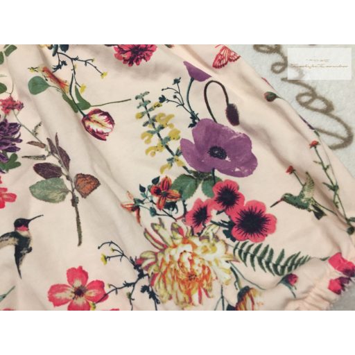 Next 3-6 hó 68 cm rózsaszín, nagy virágmintás pamut lány playsuit/ napozó újszerű,hibátlan