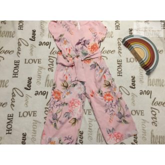   Next 4 év 104 cm  rózsaszín, virágmintás vékony anyagú lány  elkelmi/ elegáns kezeslábas/ playsuit- újszerű,hibátlan