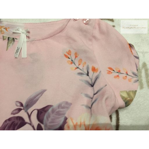 Next 4 év 104 cm  rózsaszín, virágmintás vékony anyagú lány  elkelmi/ elegáns kezeslábas/ playsuit- újszerű,hibátlan