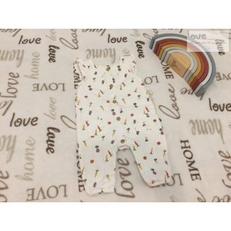  Emilie§Oliver 0-3 hó 56-62 cm színes zöldség mintás pamut lány playsuit- újszerű,hibátlan