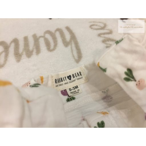 Emilie§Oliver 0-3 hó 56-62 cm színes zöldség mintás pamut lány playsuit- újszerű,hibátlan