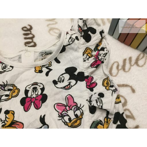 Primark 18- 24 hó 92 cm színes Minnie-Daisy-Mickey mintás pamut lány rövid playsuit újszerű,hibátlan