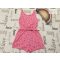 TU 4 év 104 cm eper mintás, rózsaszín, vékony pamut lány playsuit-újszerű,hibátlan