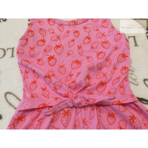 TU 4 év 104 cm eper mintás, rózsaszín, vékony pamut lány playsuit-újszerű,hibátlan