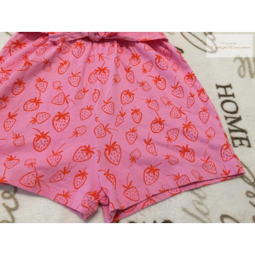 TU 4 év 104 cm eper mintás, rózsaszín, vékony pamut lány playsuit-újszerű,hibátlan