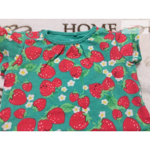 Next up to 1 month 4, 5 kg zöld, eper mintás puha pamut  lány playsuit/ napozó -újszerű,hibátlan