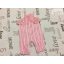Matalan újszülöttre való 56 cm  fehér -rózsaszín csíkos vékony anyagú lány playsuit - újszerű,hibátlan