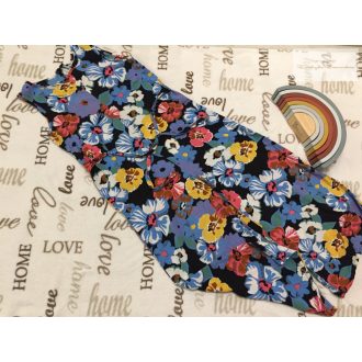   TU 10 év 140 cm színes nagy virágmintás vékony pamut lány playsuit/ jumpsuit - újszerű,hibátlan