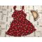 Next 9 év 134 cm kék, piros - rózsaszín gyümölcs mintás vékony anyagú lány playsuit - újszerű,hibátlan