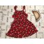 Next 9 év 134 cm kék, piros - rózsaszín gyümölcs mintás vékony anyagú lány playsuit - újszerű,hibátlan