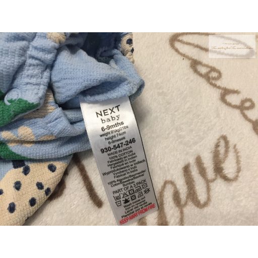 Next 6-9 hó 68 - 74 cm  világoskék virágmintás pamut lány playsuit-újszerű,hibátlan