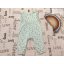 Fred§Flo 6-9 hó 68 - 74 cm halvány zöld, virágmintás-fodros pamut lány playsuit - újszerű,hibátlan