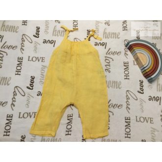   Zara 12-18 hó 86 cm sárga, vékony puha lenvászon lány playsuit -újszerű,hibátlan