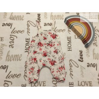   Next up to 1 month 4,5 kg  bézs, virágmintás pamut lány playsuit- újszerű,hibátlan
