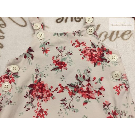 Next up to 1 month 4,5 kg  bézs, virágmintás pamut lány playsuit- újszerű,hibátlan