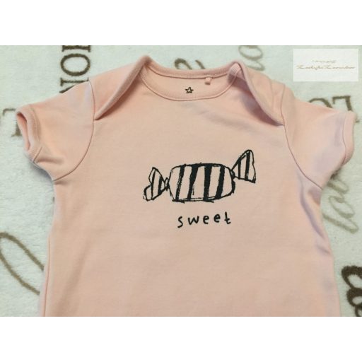 Next up to 3 month 6 kg  rózsaszín, cukorka mintás pamut lány playsuit/ napozó- újszerű,hibátlan