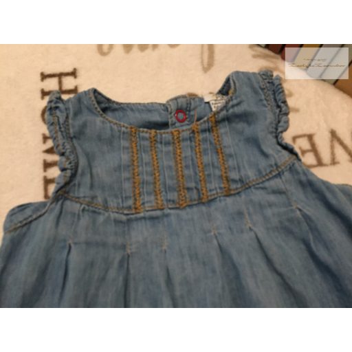 Mamas§Papas 3-6 hó 68 cmmellnél barna varrásos nagyon vékony farmer anyagú lány playsuit- újszerű,hibátlan