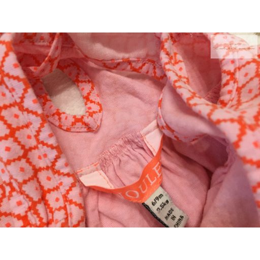 Joules 6-9 hó 68-74 cm rózsaszín mintás pamut lány playsuit/ napozó- újszerű,hibátlan
