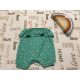 Mothercare 3-6 hó 62-68 cm zöld, fodros -virágmintás pamut lány playsuit/ napozó - újszerű,hibátlan