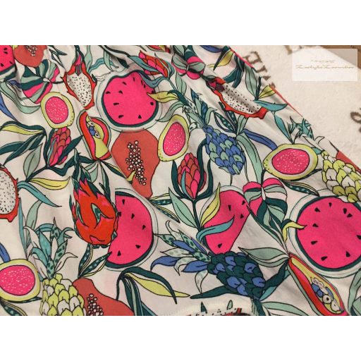 Next 9 - 12 hó 74-80 cm színes  gyümölcs mintás vékony pamut lány playsuit - újszerű,hibátlan