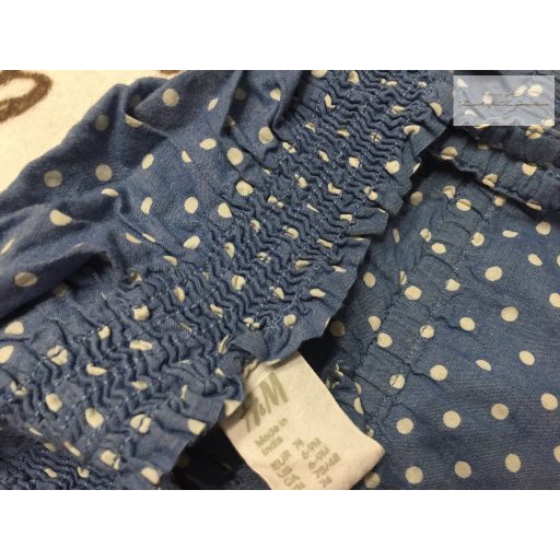 H§M 6-9 hó 74 cm fehér pöttyös nagyon vékony farmer lány playsuit/ kezeslábas - újszerű,hibátlan