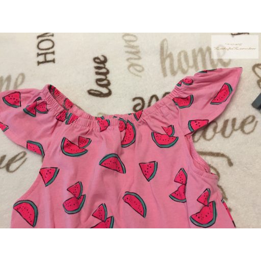 Primark 4-5 év 104-110 cm rózsaszín, dinnyes mintás vékony pamut lány playsuit - új, csak lecímkézve