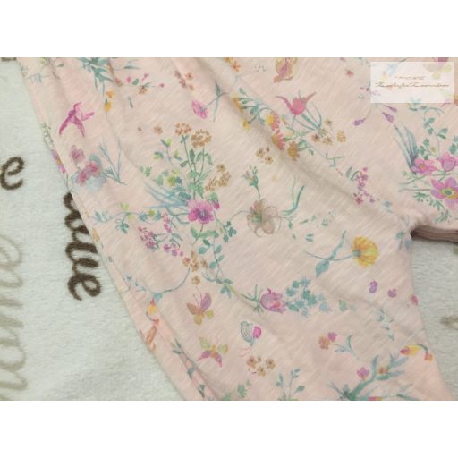 Next 18-24 hó 92 cm rózsaszín, virágmintás - fodros pamut lány playsuit- újszerű,hibátlan