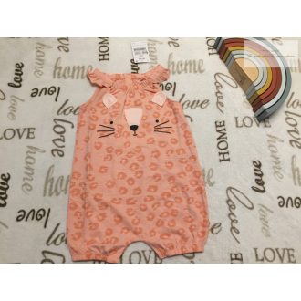   Next 9 - 12 hó 80 cm  tigris fej mintás pamut lány playsuit/ romper - új, címkés