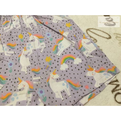 George 4  - 5  év 104 - 110  cm   halvány lila, unikornis mintás - fodros pamut lány playsuit-  újszerű,hibátlan