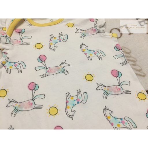 Mothercare 3-6 hó 62-68 cm unikornis  mintás  pamut lány playsuit/ napozó-újszerű,hibátlan