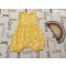 M§S 9-12 hó 74-80 cm sárga, nagy fehér pöttyös pamut lány playsuit - újszerű,hibátlan