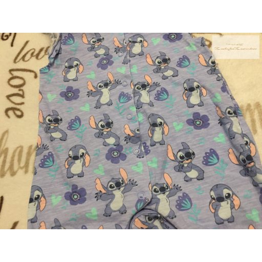 Disney at George 9 - 12 hó  74-80 cm- lila Stich mintás pamut lány playsuit/ napozó -újjszerű,hibátlan 