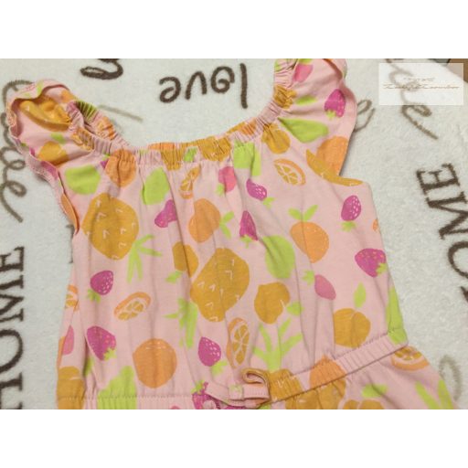 Primark 9-12 hó 74-80  cm  színes gyümölcs mintás vékony pamut lány playsuit -újszerű, hibátlan