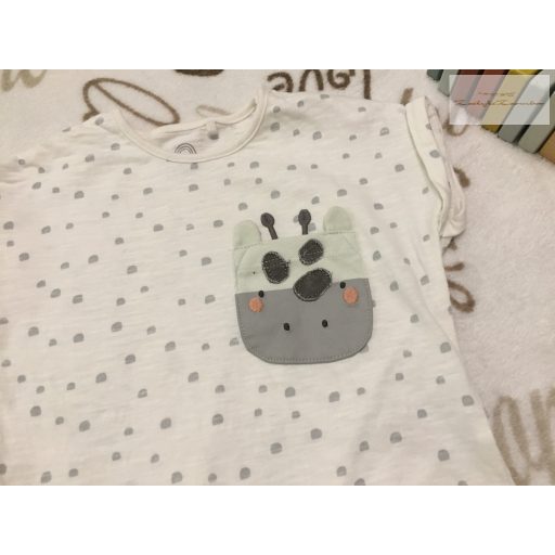 Next 9-12 hó 80 cm zsiráf fej mintás vékony pamut lány playsuit újszerű,hibátlan 