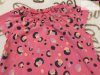 TU 6-9 hó  68- 74 cm  rózsaszín, leopárd mintás  pamut lány playsuit -újszerű,hibátlan