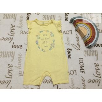   Fred§Flo 12 - 18  hó 86 cm sárga, színes virágmintás - feliratos  vékony pamut lány playsuit -új, csak lecímkézve